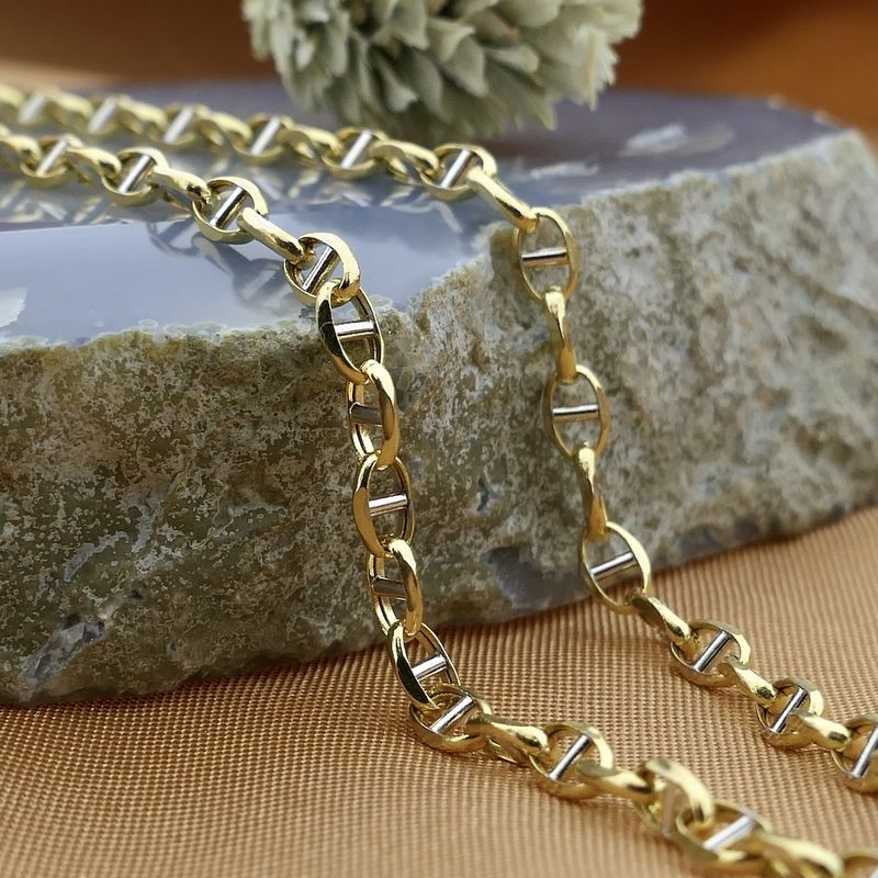 Image 10 of Two-tone gold fantasy link necklace; Midas