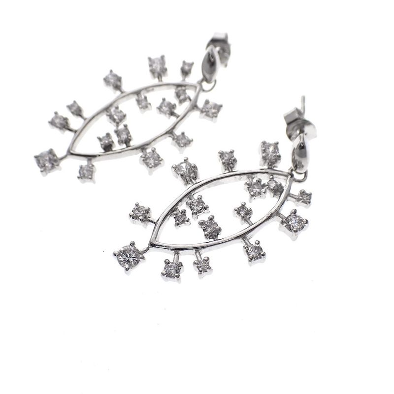 Image 1 of Silver earrings with zirconia