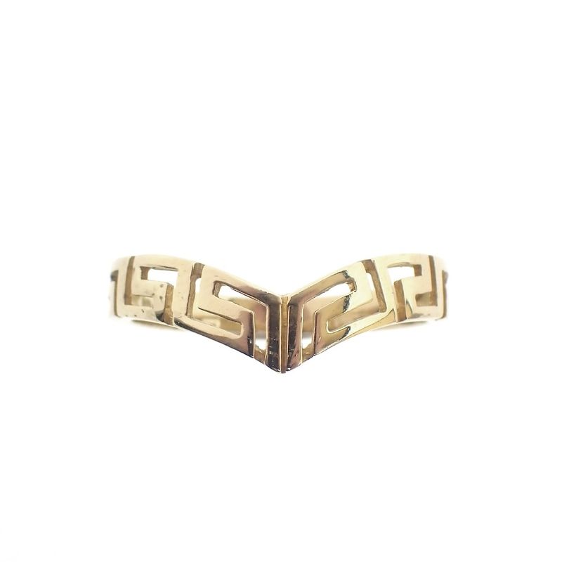 Image 3 of Gold ring with a meandering pattern | V-shape