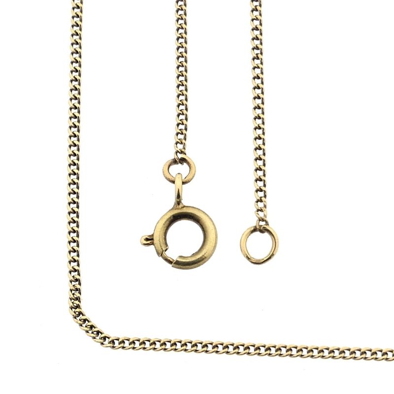 Image 1 of Gold thin gourmet link chain | 48.5 cm