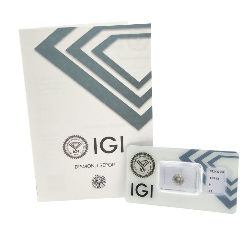Image 3 of 1.61 ct. Brilliant cut diamond K/I2 + IGI Certificate - Natural diamond