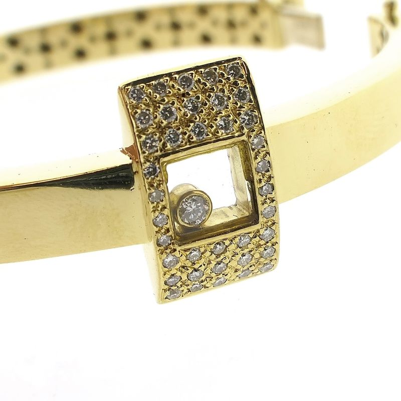 Image 6 of Gold slave bracelet with diamonds; Size S/M