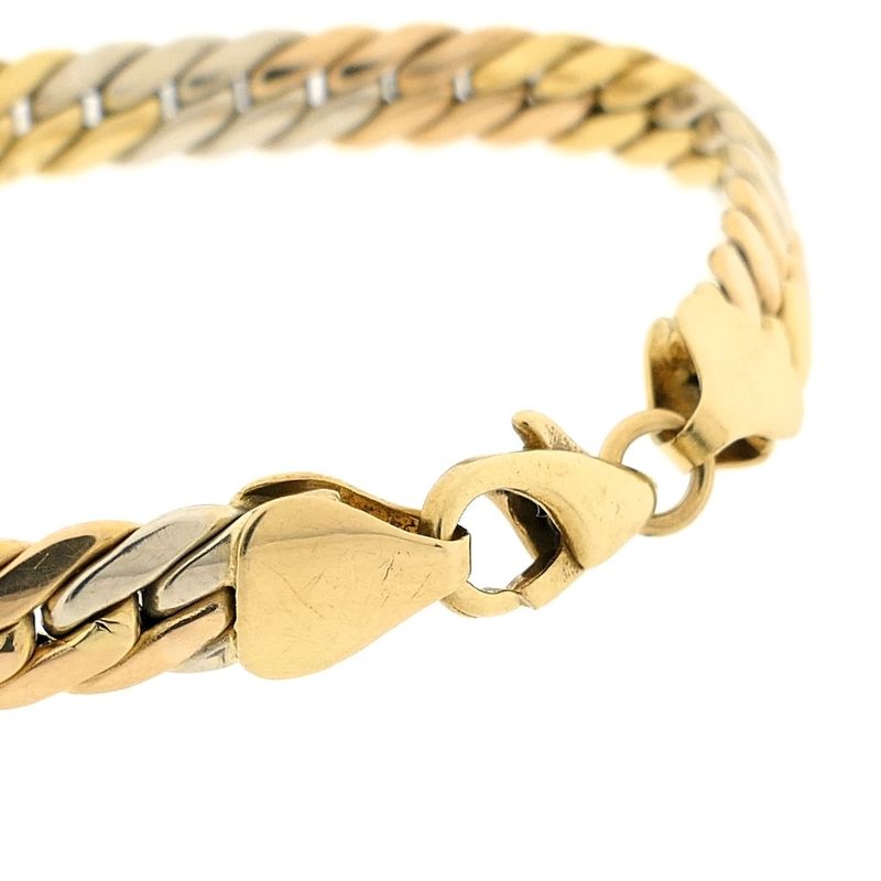 Image 4 of Tricolor gold gourmet link bracelet