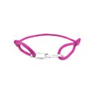 Image 1 of Forever Knots® Handmade Magenta Satin Bracelet with Silver Link