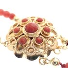 Image 5 of Blood coral bead necklace with gold clasp; Antique | 36 cm