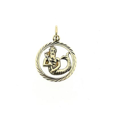 Image 1 of Gold Zodiac Pendant; Aquarius