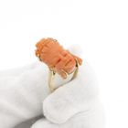 Image 9 of Vintage gold ring from Kuan Yin in red coral