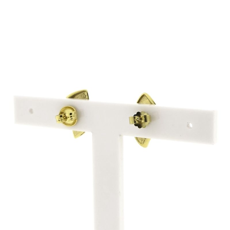 Image 3 of Gold stud earrings with diamonds; 0.12 ct.