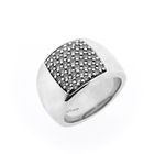 Image 1 of Silver wide paver ring with zirconia; TiSento