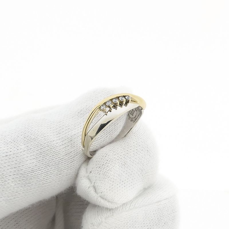 Image 8 of Two-tone gold ring with zirconia