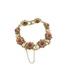 Image 3 of Gold bracelet with blood corals; Antique | 19 cm