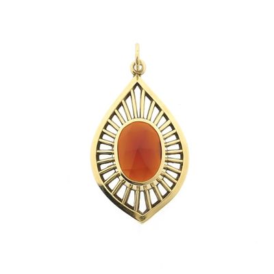 Image 1 of Vintage gold pendant with carnelian