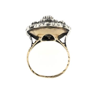 Two-tone gold Victorian ring with rose-cut diamonds; 0.62 ct. Image 2 of Two-tone gold Victorian ring with rose-cut diamonds; 0.62 ct.