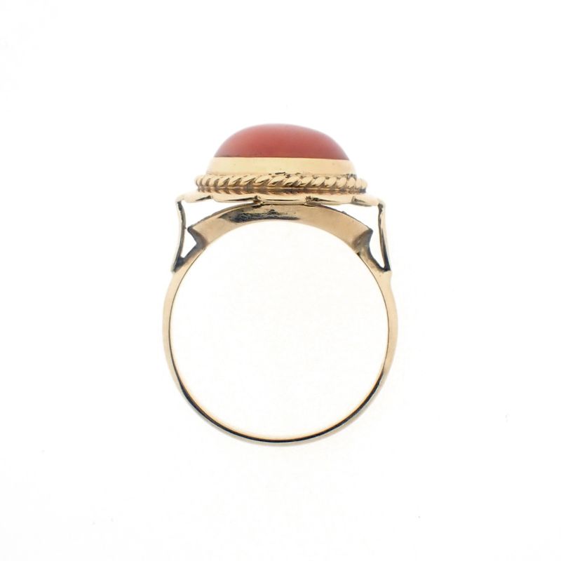 Image 6 of Gold ring with red coral | Vintage