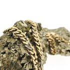 Image 2 of Two-tone gold gourmet link necklace with diamond; 0.03 ct.