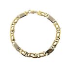 Image 1 of Two-tone gold Figaro link bracelet