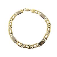 Two-tone gold Figaro link bracelet