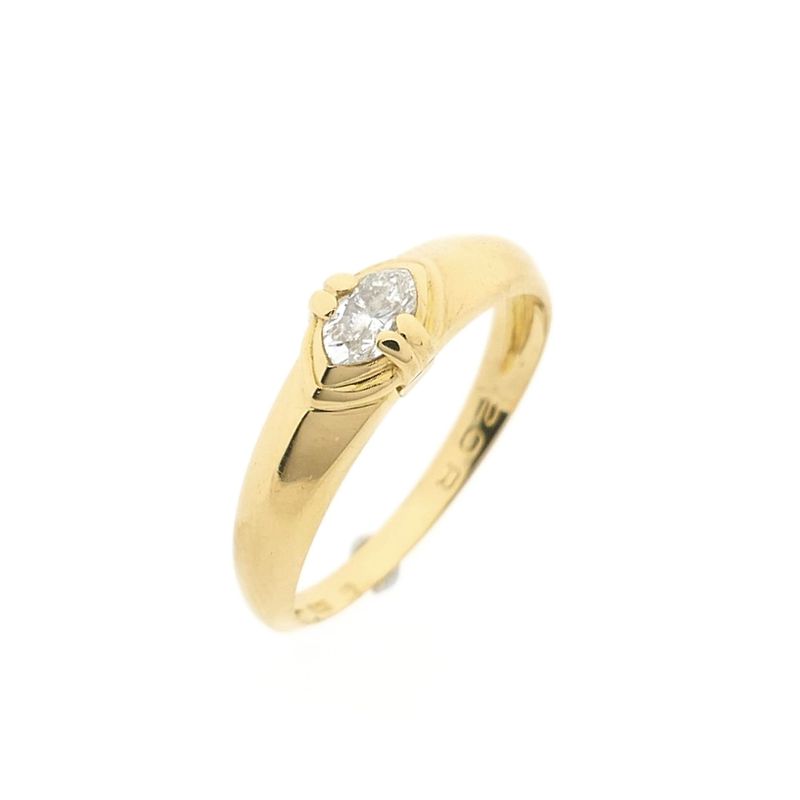 Image 1 of Gold solitaire ring with diamond; 0.20 ct.