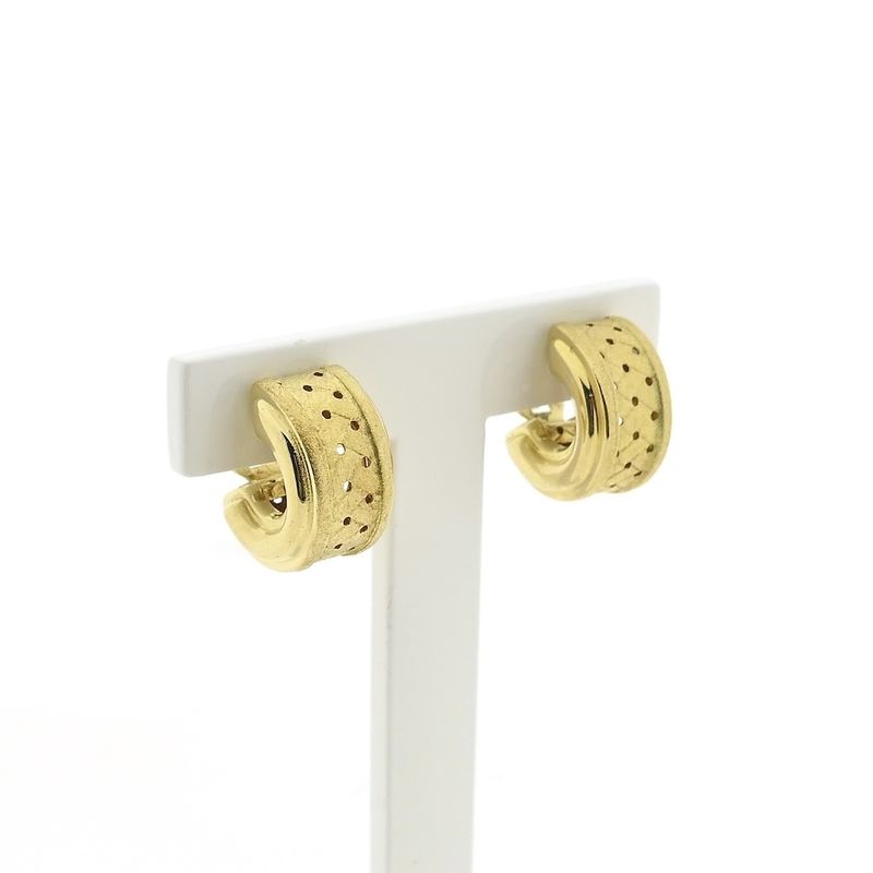 Image 3 of 19.2 carat gold semi-circular earrings; Ø 16.5 mm