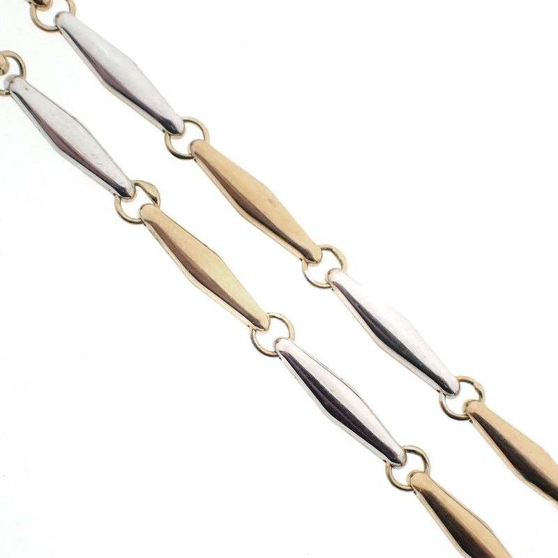Image 3 of Two-tone gold fantasy link chain | 43 cm