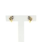 Image 1 of Bicolor gold stud earrings with zirconia