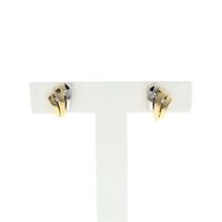 Bicolor gold stud earrings with zirconia