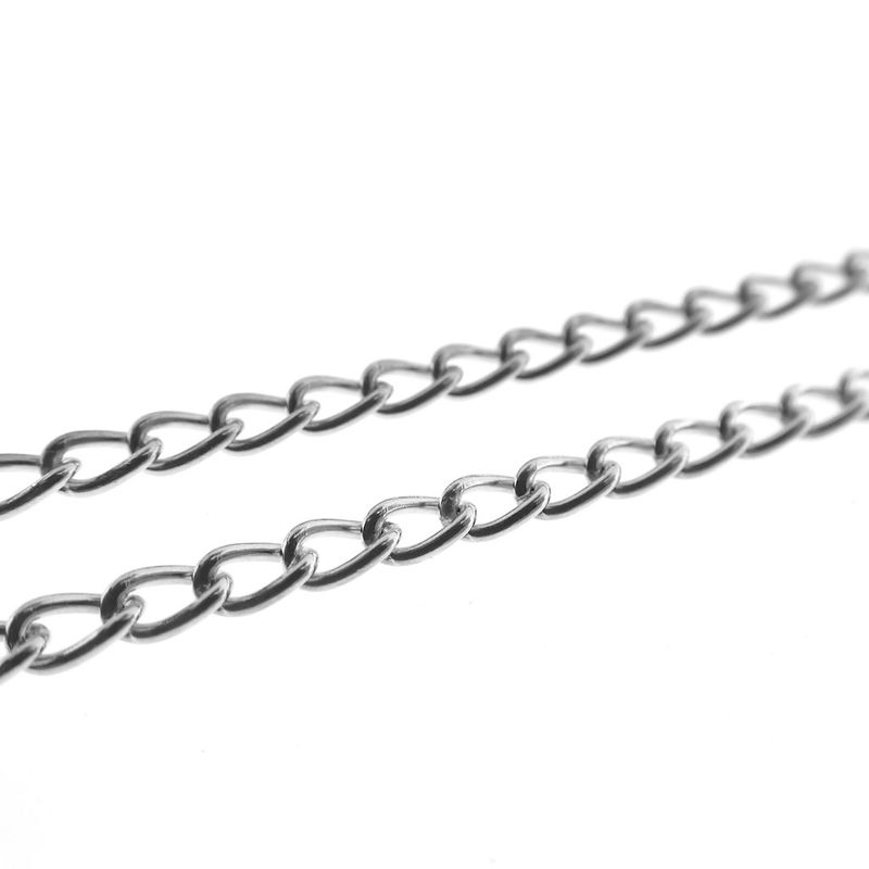 Image 5 of Silver basic chain; Wide gourmet link 3.0 mm | 50 cm