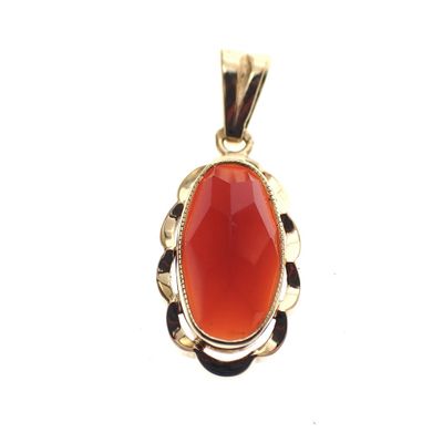 Image 1 of Gold pendant with carnelian | Vintage/antique
