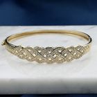 Afbeelding 2 van Gouden slavenarmband met zirconia