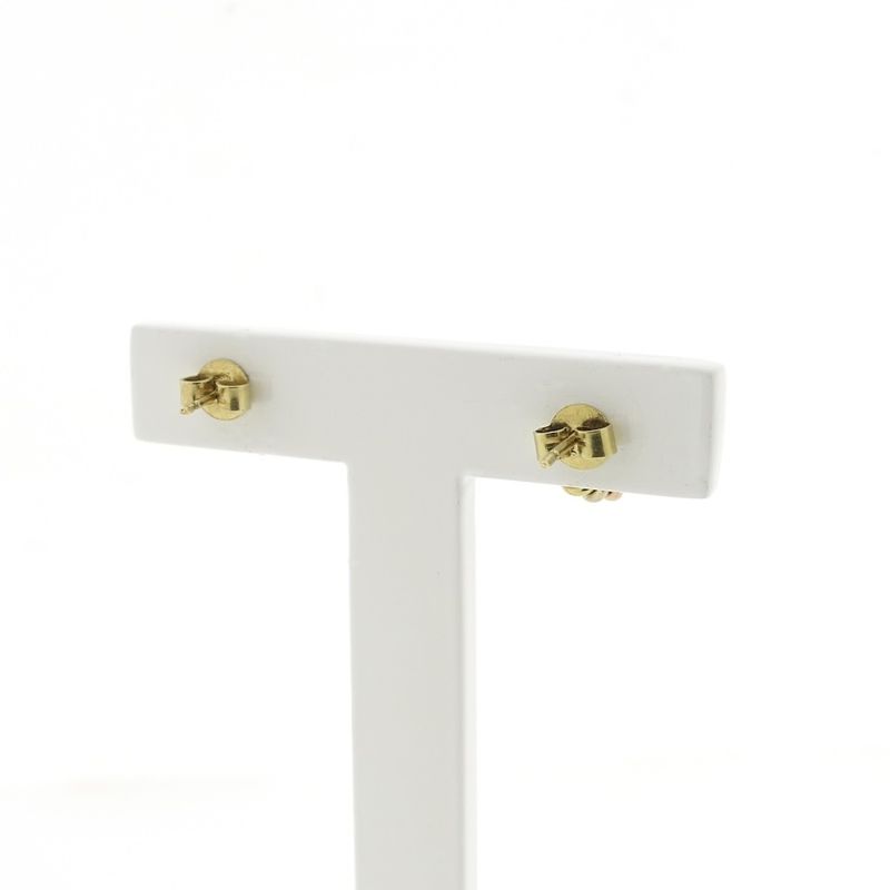 Image 4 of Vintage tricolor gold stud earrings