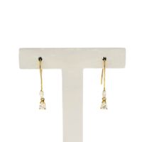 Vintage gold earrings with zirconia