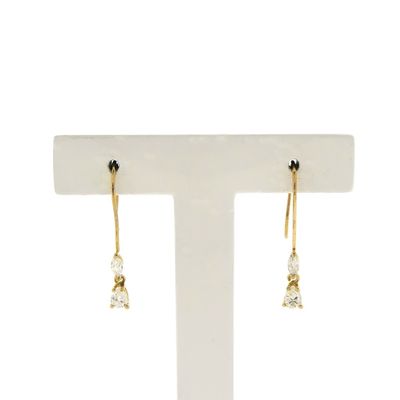 Image 1 of Vintage gold earrings with zirconia