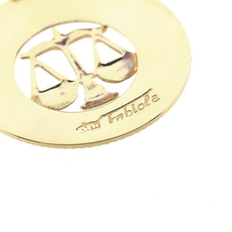 Image 8 of Gold zodiac sign pendant; Libra | Fabiola