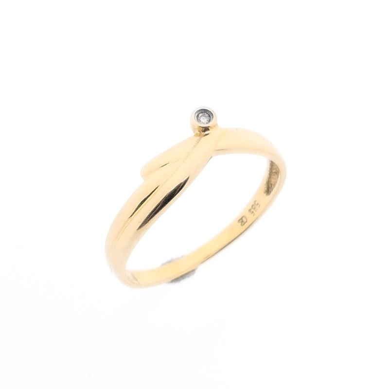 Image 1 of Gold solitaire ring with diamond | 0.01 ct.