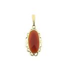 Image 1 of Vintage gold entourage pendant with carnelian