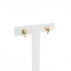 Image 3 of Gold Dolphin Earrings with Zirconia
