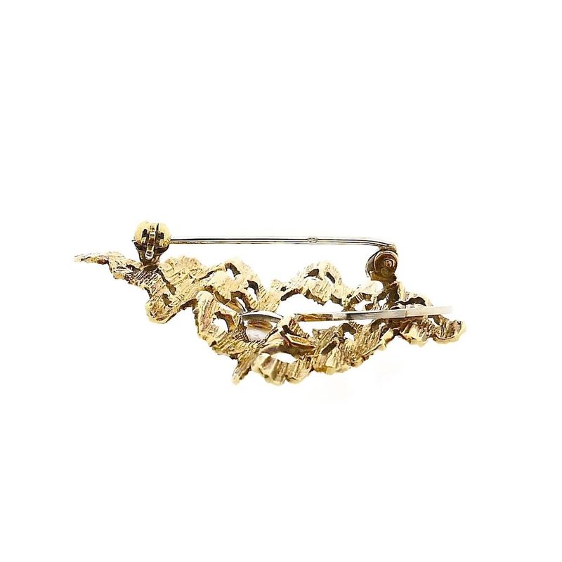Afbeelding 4 van Bicolor gouden broche met parel