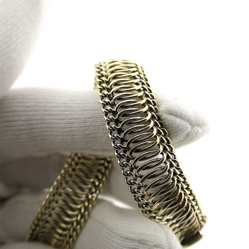 Image 5 of Gold wide link bracelet