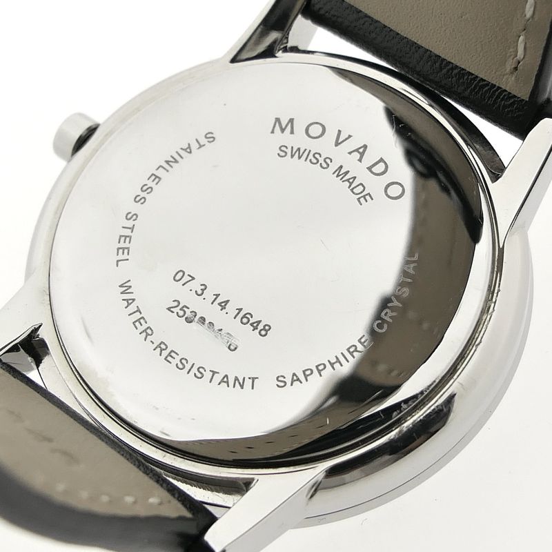 Image 12 of Movado Museum Classic; Steel women's watch with black dial; 0607583