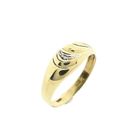 Image 1 of Gold croissant ring with diamond; 0.005 ct.