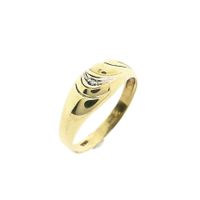 Gold croissant ring with diamond; 0.005 ct.