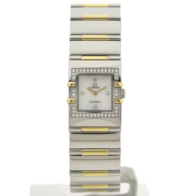 Omega Constellation Quadra 'Full Bar'; 18k. Goud/stalen dames horloge met diamanten Image 1 of Omega Constellation Quadra 'Full Bar'; 18k. Goud/stalen dames horloge met diamanten