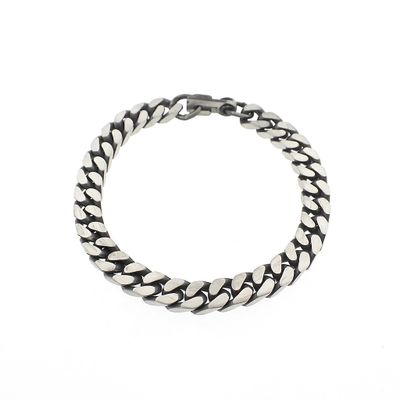 Image 1 of Silver robust gourmet link men's bracelet
