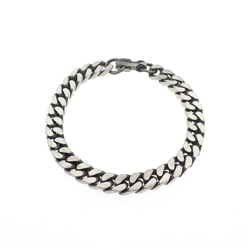 Image 1 of Silver robust gourmet link men's bracelet
