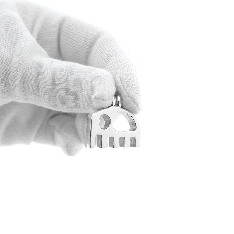 Image 11 of Solid silver pendant of an abstract elephant.