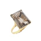 Image 1 of 18K Gold Ring with Smoky Quartz | Vintage