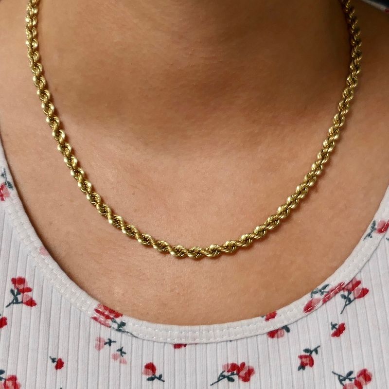 Image 8 of Twisted Gold Chain Necklace | 46 cm