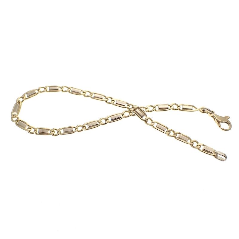 Image 3 of Two-tone gold bracelet with fantasy links | 20 cm