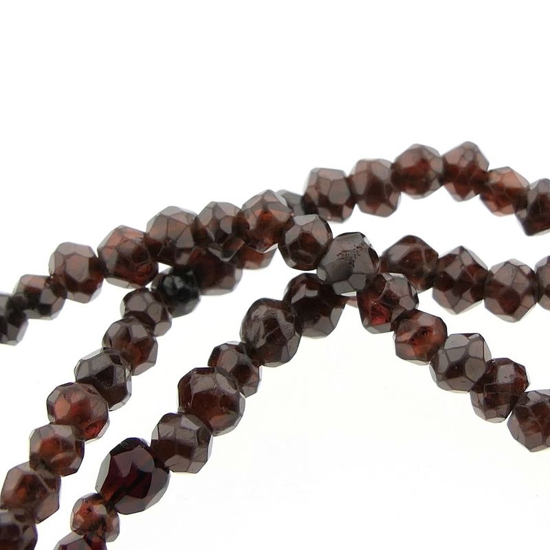 Image 5 of Antique garnet bead bracelet with gold decorative clasp; Antique