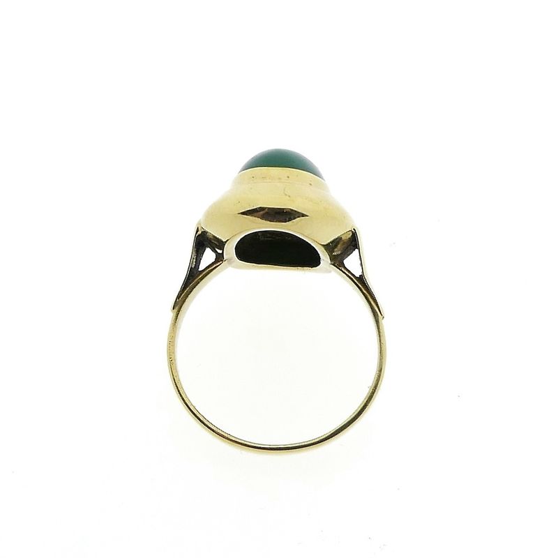 Image 3 of Gold ring with green agate | Vintage